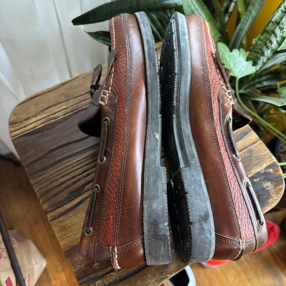 Dockers Mens Brown Leather Tassel Kiltie Loafers Boat Shoes Size 12M